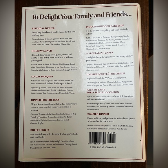 Julia Child Menu Cookbook - Picture 3 of 6